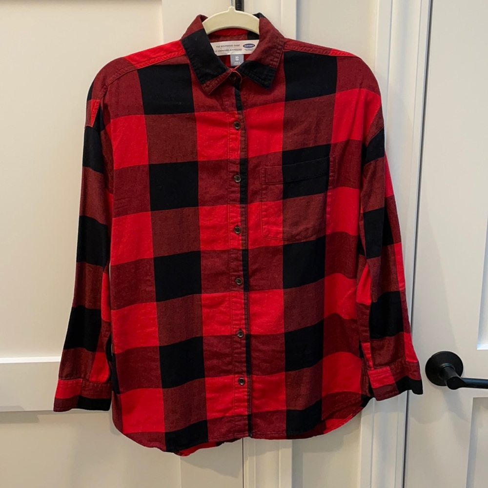Old Navy Red & Black Flannel Shirt Size XS